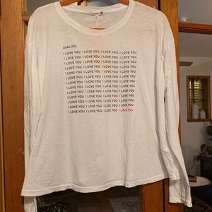 NWT SUNDRY Anthropologie ‘I Love you Darling’ long sleeve t-shirt size 3 large